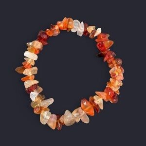 Carnelian Agate Crystal Bead Bracelet